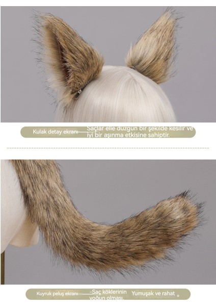 Esnek ve Ayarlanabilir Simüle Edilmiş Hayvan Kulakları ve Kuyruk Saç Aksesuarları Seti (Yurt Dışından) fiyatları