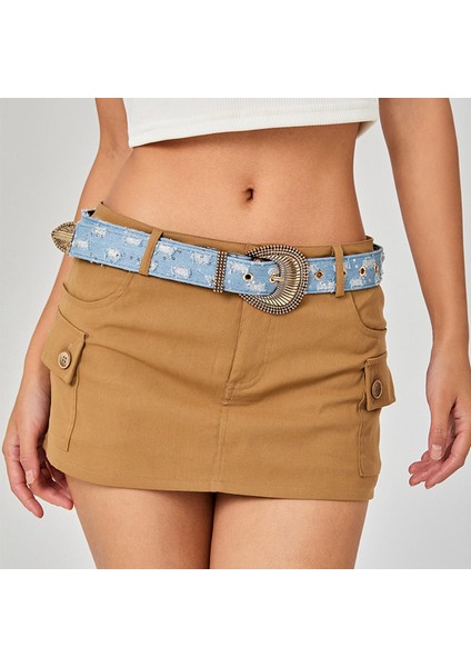 Kadın Denim Bel Pantolon Retro I Punk 105 cm (Yurt Dışından) indirimleri