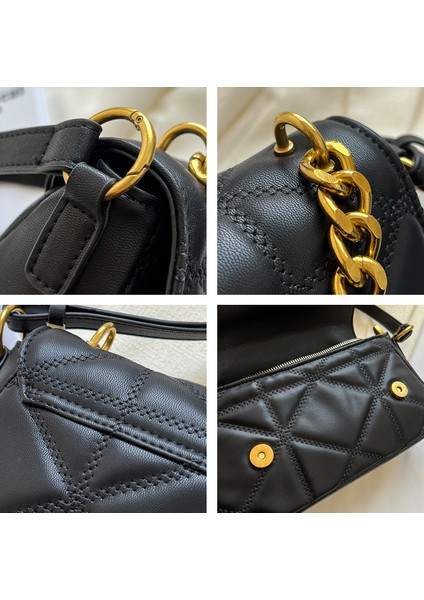 Fransız Zincir Küçük Kare Çanta, Kadın Omuz Crossbody Çanta (Yurt Dışından) modelleri