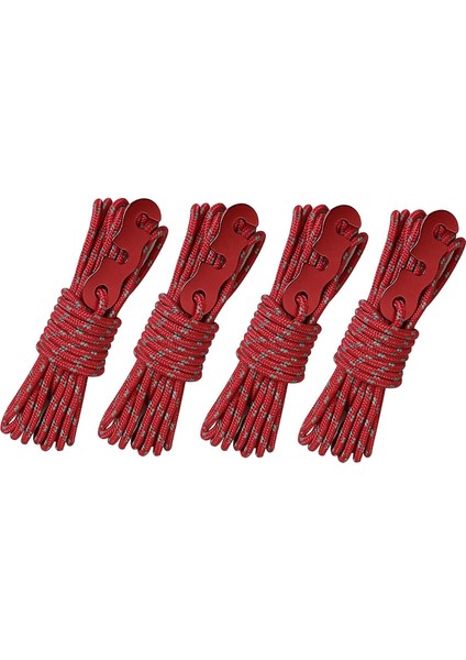4 Adet Açık Guy Hatları Sırt Çantasıyla Seyahat Kamp Halat Kordon Tarp Kamp Çadırı Kabloları Kırmızı (Yurt Dışından)