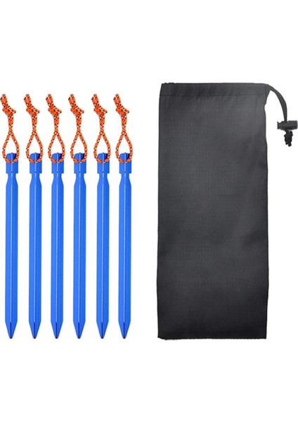 6 Paket Ağır Hizmet Tipi Alüminyum Çadır Kazı Y-Işın Çadır Çadır Çivi Mavi (Yurt Dışından)