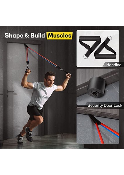 Direnç Bantları, Direnç Bandı Seti, Egzersiz Bantları, Bay ve Bayan Egzersiz Bantları, Kapı Ankrajlı Egzersiz Bantları, Tutma Kolları (Yurt Dışından) fırsatları