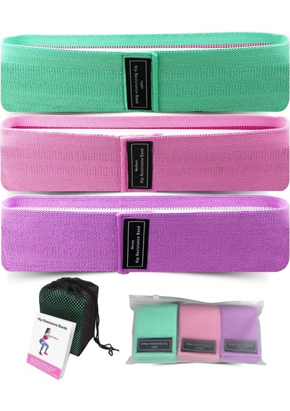 Bacaklar ve Popo Için Direnç Bantları, Kumaş Egzersiz Döngü Bantları Yoga, Pilates, Rehabilitasyon ve Ev Egzersizi, Ganimet Için Güç Bantları (Yurt Dışından)