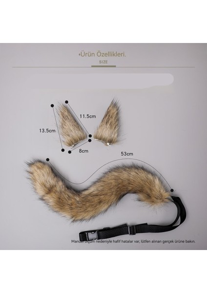 Esnek ve Ayarlanabilir Simüle Edilmiş Hayvan Kulakları ve Kuyruk Saç Aksesuarları Seti (Yurt Dışından) fırsatları