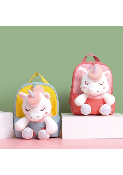 Ilköğretim Okulu Unicorn Peluş Okul Çantası Karikatür Taşınabilir Sırt Çantası (Yurt Dışından)