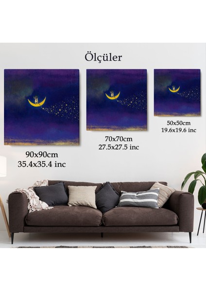 Ay'dan Yıldız Saçan Adam Kanvas TABLO-5849