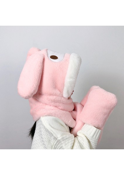 Kız Çocukları Için Peluş Şapka, Eldiven ve Atkıdan Oluşan Üç Parçalı Set (Yurt Dışından)