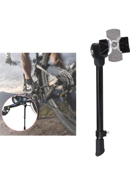 Dağ Bisikleti Kickstand Anti-Pas Sabit Park Standı Tek Ayak Dayanağı Siyah (Yurt Dışından)