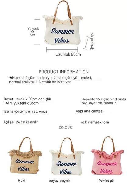 Plaj Çantası Tote Kanvas Çanta Seyahat Çantası Anne Çantası Omuz Çantası Kadın (Yurt Dışından) modelleri