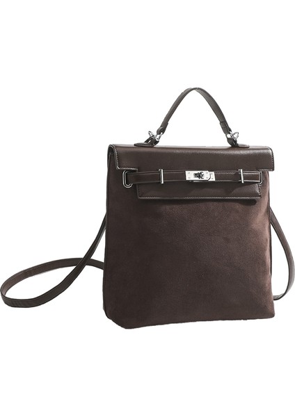 Yeni Büyük Kapasiteli Retro Sırt Çantası Kadın Buzlu Inek Deri Kelly Sırt Çantası Omuz Çantası (Yurt Dışından)