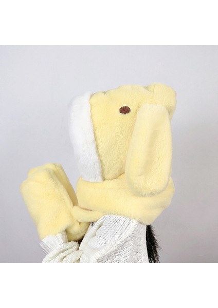 Kız Çocukları Için Peluş Şapka, Eldiven ve Atkıdan Oluşan Üç Parçalı Set (Yurt Dışından)