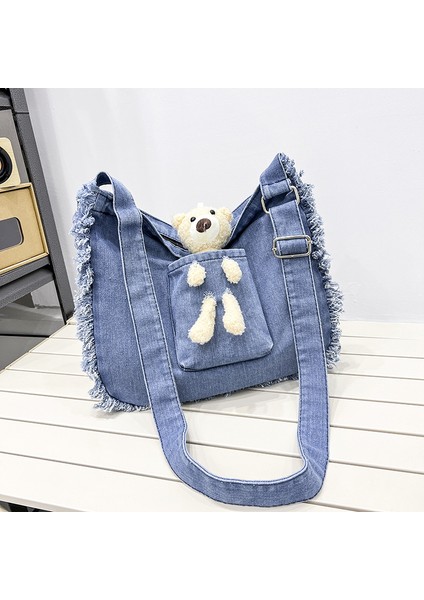 Denim Omuz Çantası Katılım Çantası (Yurt Dışından)