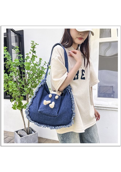 Denim Omuz Çantası Katılım Çantası (Yurt Dışından)