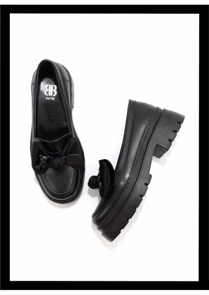 Siyah Kadın Loafer Ayakkabı K01411078109