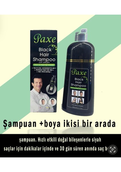 Black Hair Shampoo Beyaz Kapatıcı Şampuan Siyah Renk 400 ml Büyük Boy