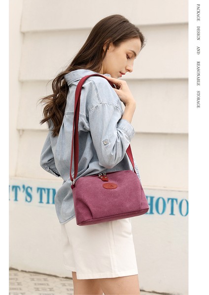 Crossbody Çanta Bayan Kanvas Çanta Retro Bayan Çanta Küçük Çanta Seyahat Eğlence Omuz Çanta Kumaş Sanat Küçük Çanta Debriyaj Çanta Bez Çanta (Yurt Dışından)