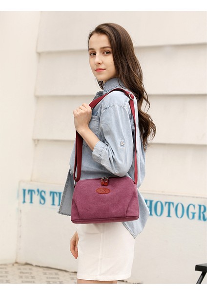 Crossbody Çanta Bayan Kanvas Çanta Retro Bayan Çanta Küçük Çanta Seyahat Eğlence Omuz Çanta Kumaş Sanat Küçük Çanta Debriyaj Çanta Bez Çanta (Yurt Dışından)