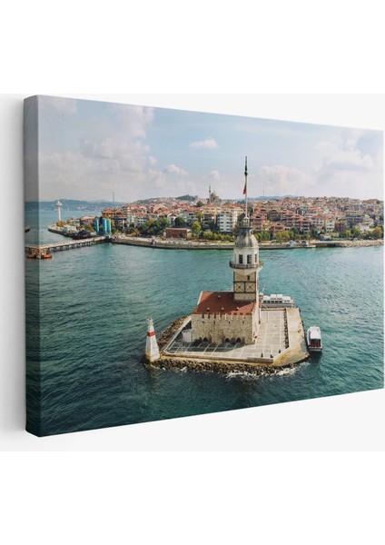 Kızkulesi ve Üsküdar Kuşbakışı Manzarası Dekoratif Kanvas TABLO-6509 fiyatları