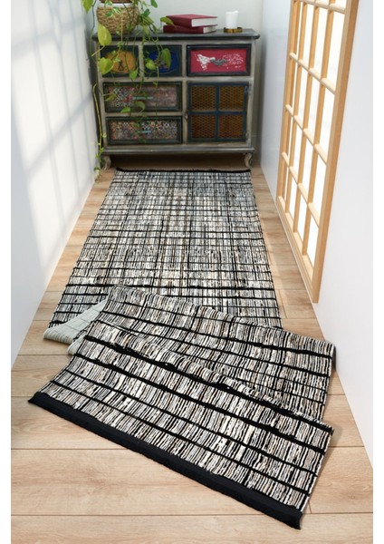 Alexandria Siyah Geometrik Polyester Makine Halısı indirimleri