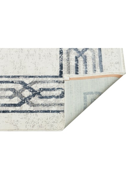 Frisco Mavi Çerçeveli Polyester Makine Halısı indirimleri