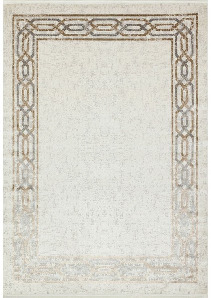 Springfield Bej Çerçeveli Polyester Makine Halısı