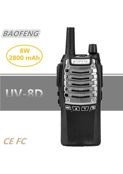 Uv-8d Telsiz Yeni Versiyon Chip Güçlü Kasa 8W-2800 Mah Pil