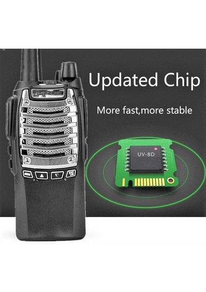 Uv-8d Telsiz Yeni Versiyon Chip Güçlü Kasa 8W-2800 Mah Pil