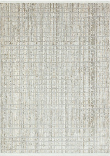 Pomona Krem Geometrik Polyester Makine Halısı