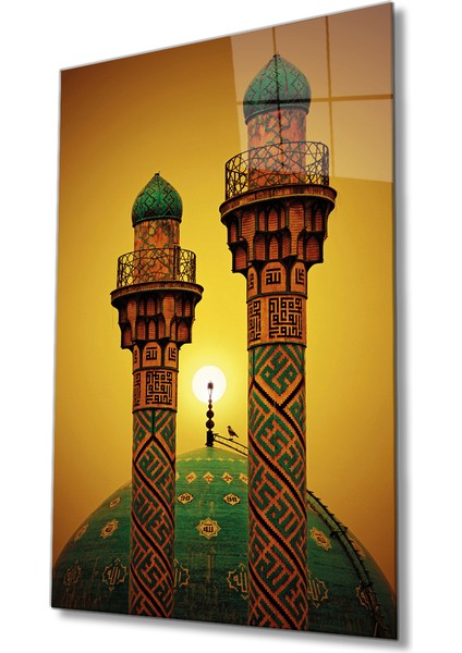 Tahran Şerif Camii Dini Islami Cam Tablo