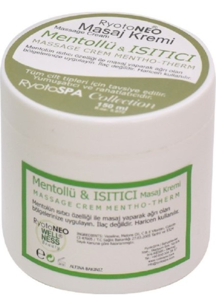 2* Mentol Çok Amaçlı Krem 150 Ml. * 2 Adet