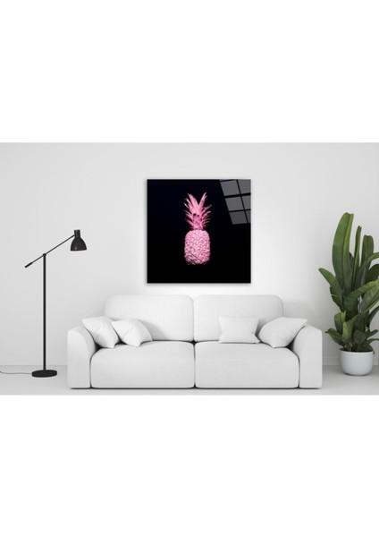 Pembe Ananas Cam Tablo 50X50 cm fiyatları