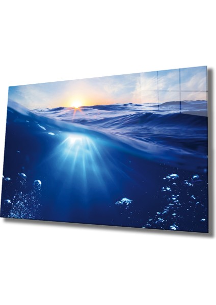 Manzara Deniz Dalgası Cam Tablo Ocean Wave