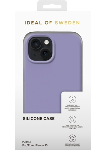 Silicone Case iPhone 15 Telefon Kılıfı Mor