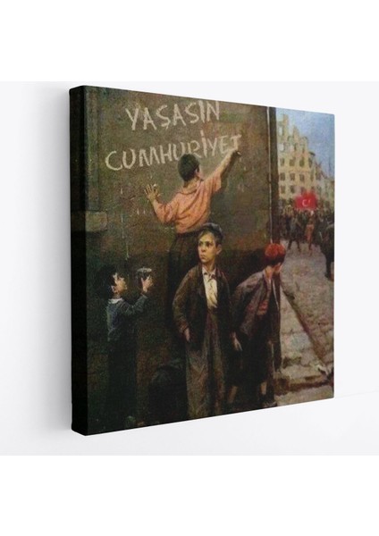 Yaşasın Cumhuriyet Yazan Çocuklar Kanvas TABLO-5896