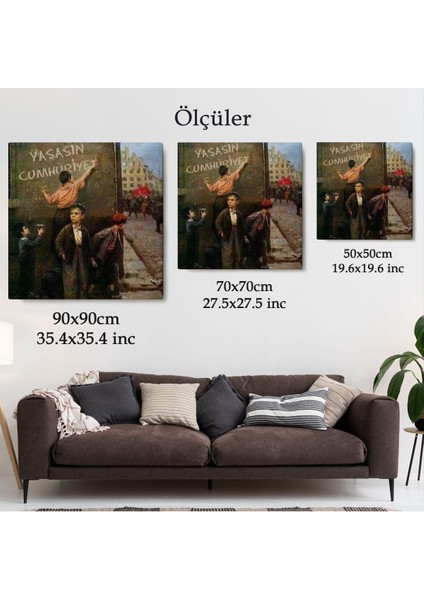Yaşasın Cumhuriyet Yazan Çocuklar Kanvas TABLO-5896