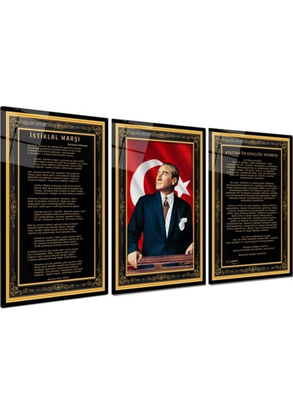 Atatürk Köşesi Triple Cam Tablo