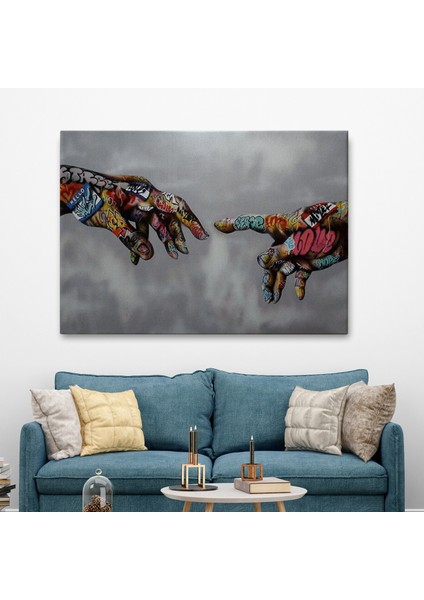 Tanrının Eli Tablo, Hıristiyanlara Hediye, Incil Severler, Banksy Graffiti SANATI-5415