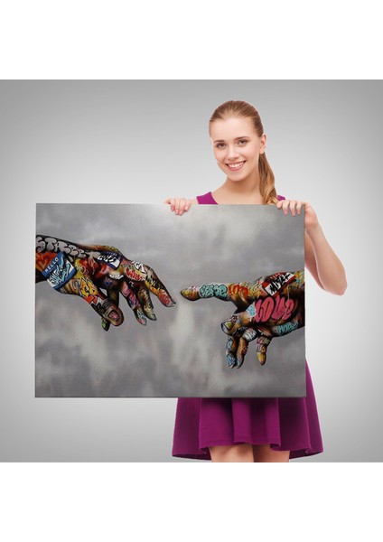 Tanrının Eli Tablo, Hıristiyanlara Hediye, Incil Severler, Banksy Graffiti SANATI-5415 fırsatları