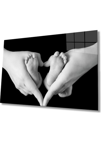 Anne Bebek Sevgi Cam Tablo Mother Baby Love Table