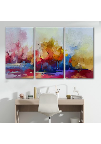 Fırça Darbeli Soyut Modern Sanat Yağlıboya Görünüm Kanvas Duvar TABLOSU-3652
