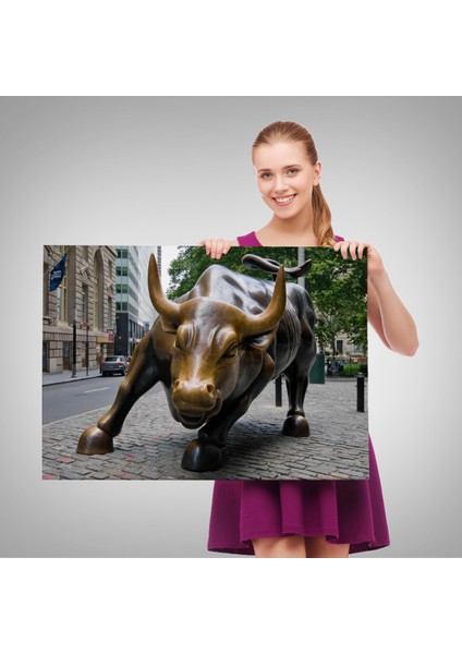 New York Boğa Heykeli Kanvas Tablo / Charging BULL-5160 fırsatları