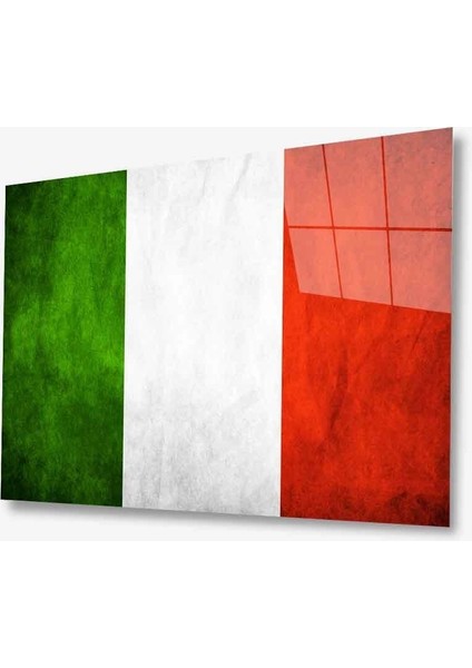 Italya Bayrağı Cam Tablo Italy Flag