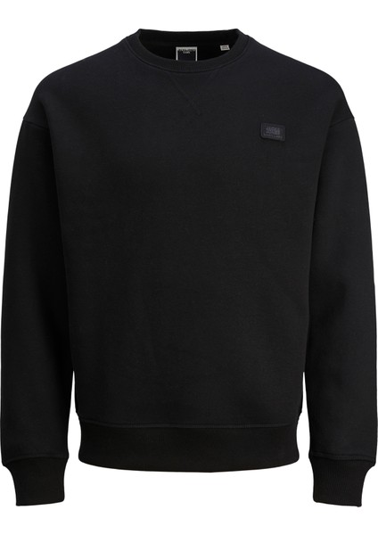 Jack & Jones Bisiklet Yaka Minimal Logolu Sweatshirt - Büyük Beden