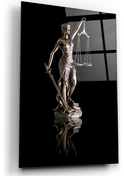 Themis Heykeli Cam Tablo