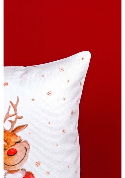 Çift Taraflı 35X50 Kırmızı Geyik Yılbaşı Temalı Dijital Baskılı Kırlent Kılıfı -CGH1361-3550 fiyatları