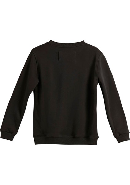 Funky Crewneck Kids Siyah Baskılı Çocuk Sweatshirt modelleri