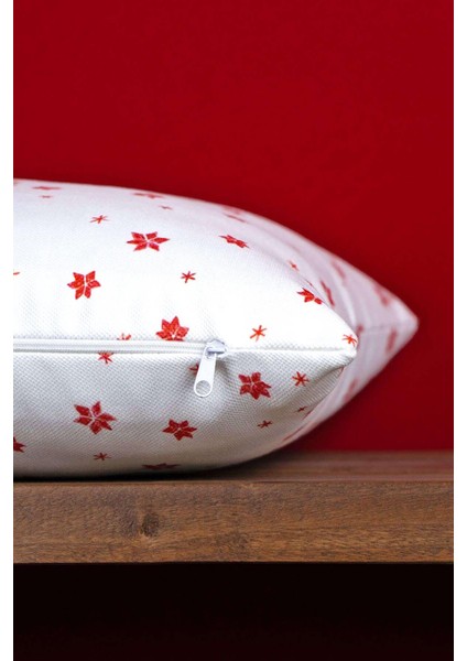 Çift Taraflı 35X50 Kırmızı Geyik Yılbaşı Temalı Dijital Baskılı Kırlent Kılıfı -CGH1358-3550 modelleri