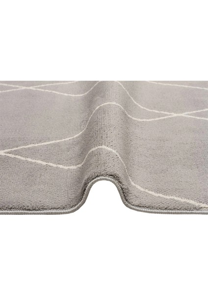 Perugia Gri Geometrik Mikropolyester Makine Halısı modelleri