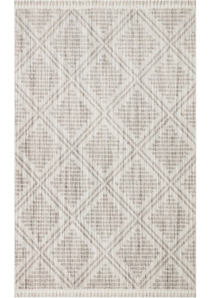 Gramastetten Gri Geometrik Polyester Makine Halısı