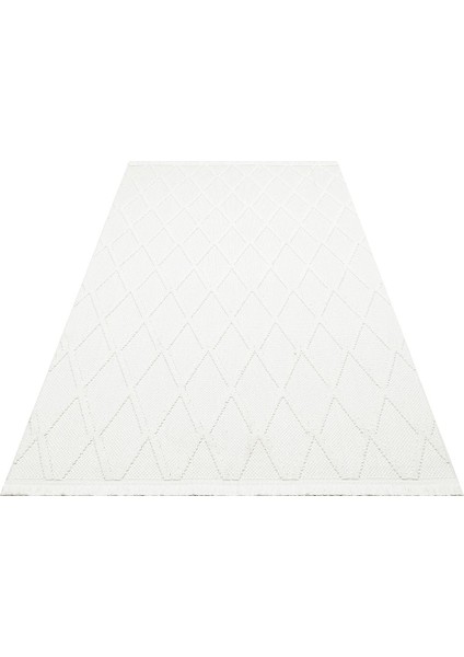 Agrigento Krem Geometrik Polyester Makine Halısı